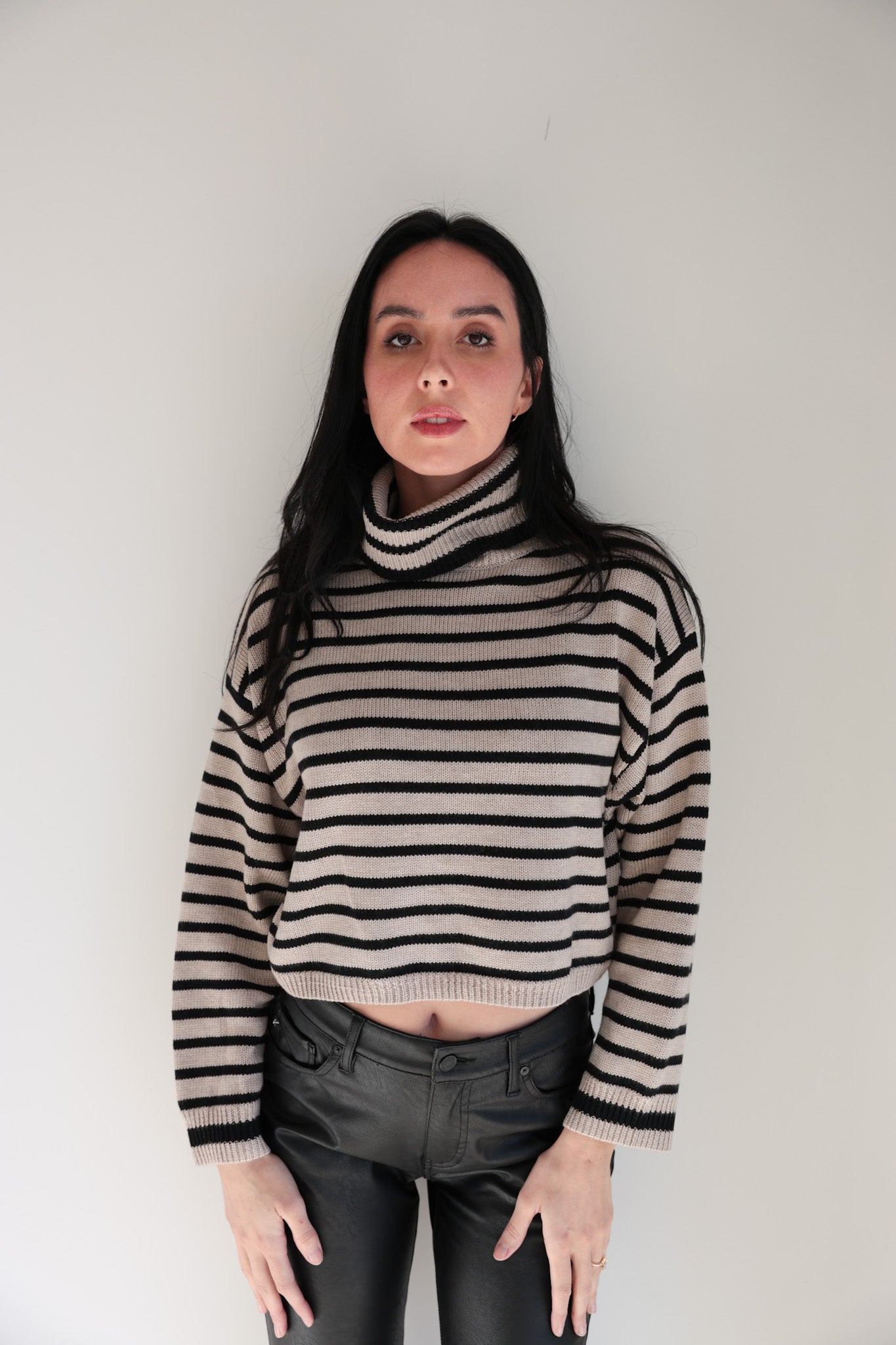 Striped Turtleneck Sweater