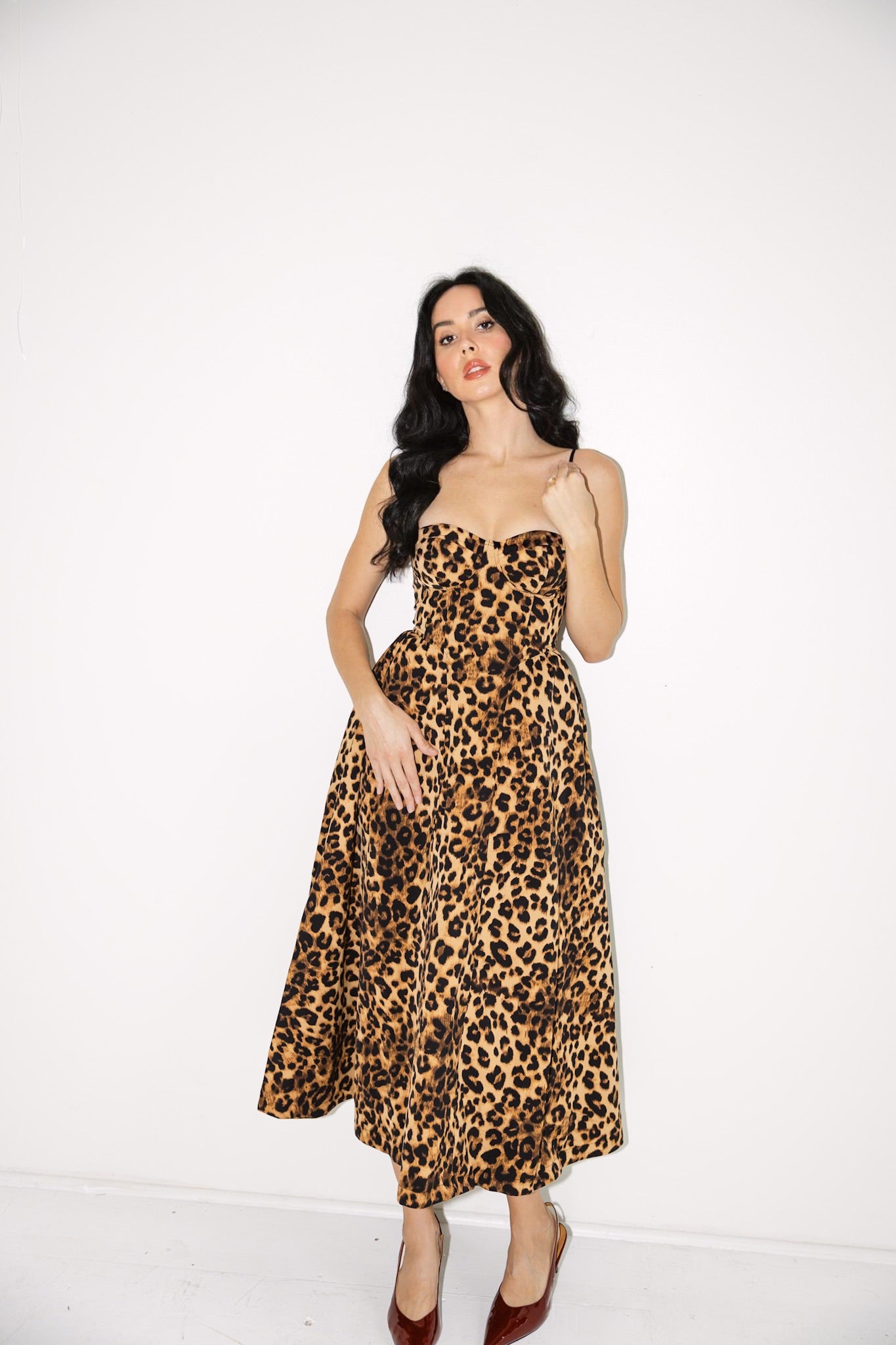 Fierce Leopard Print Midi Dress