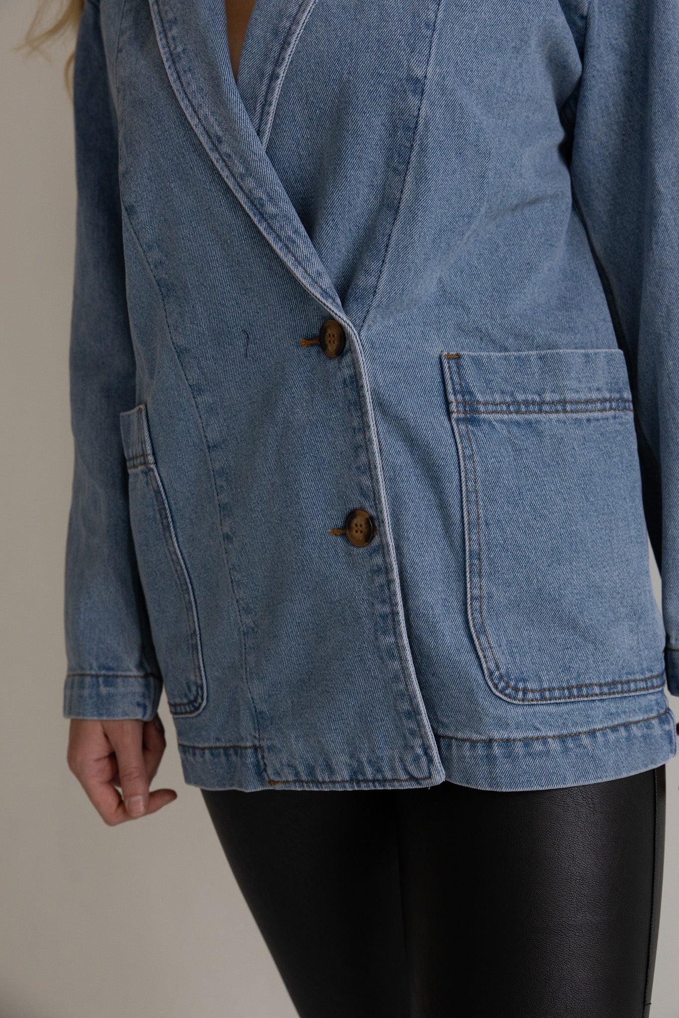 Oversized Denim Blazer