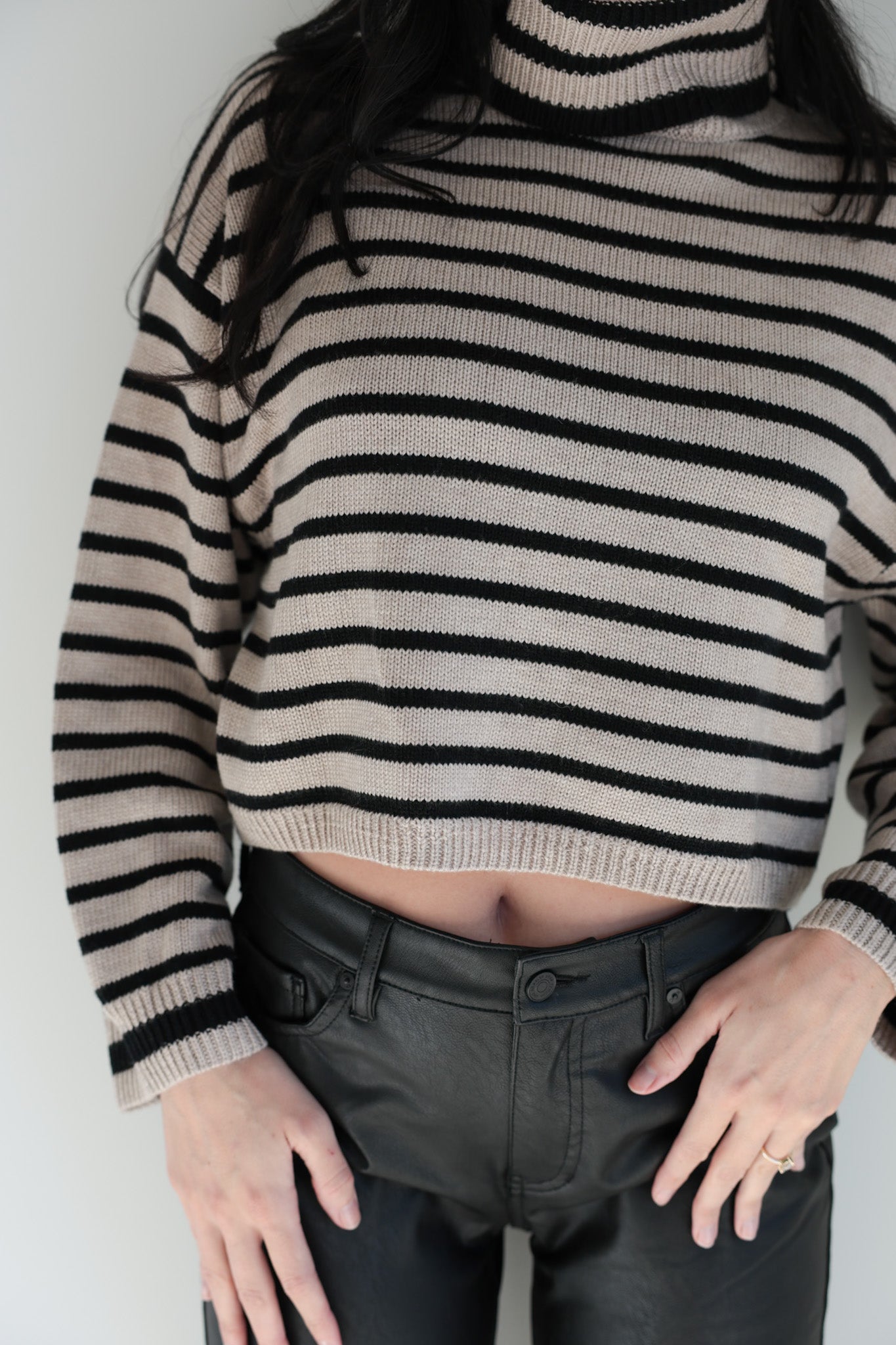 Striped Turtleneck Sweater