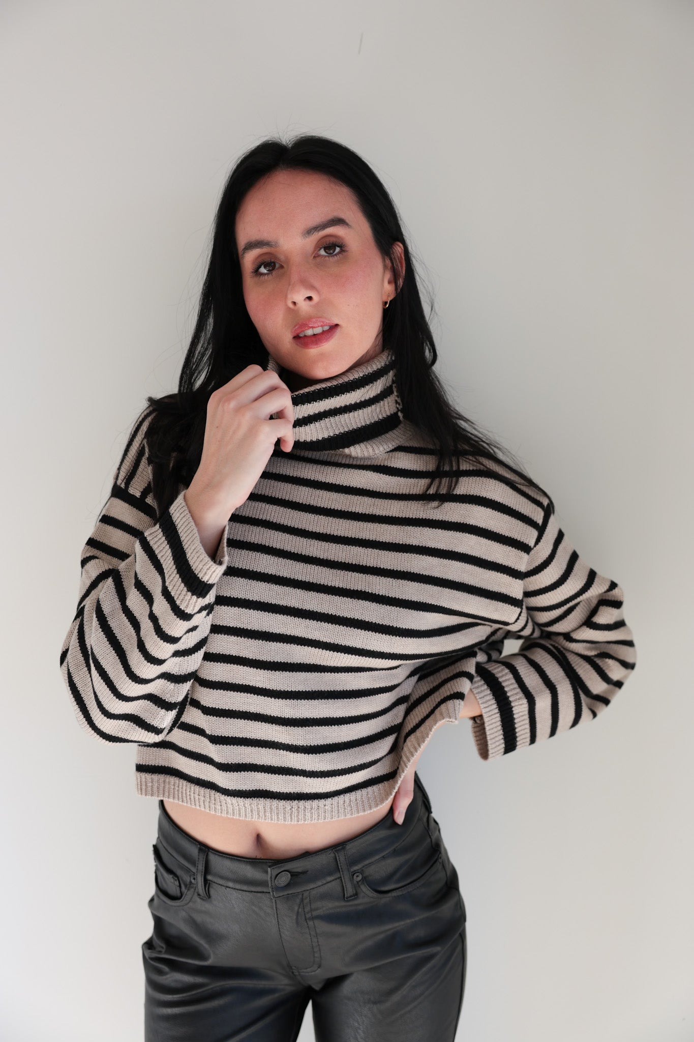 Striped Turtleneck Sweater