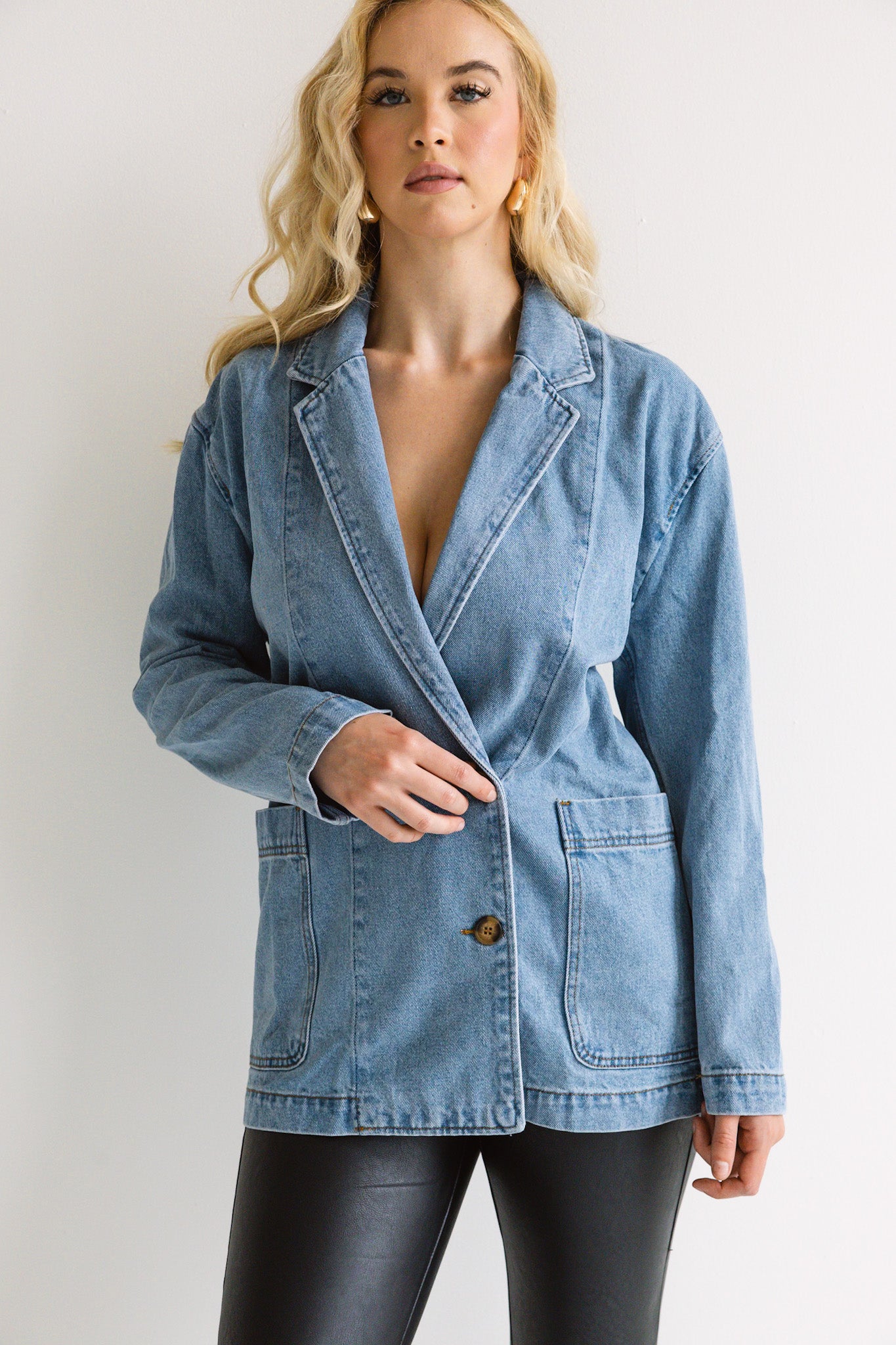 Oversized Denim Blazer