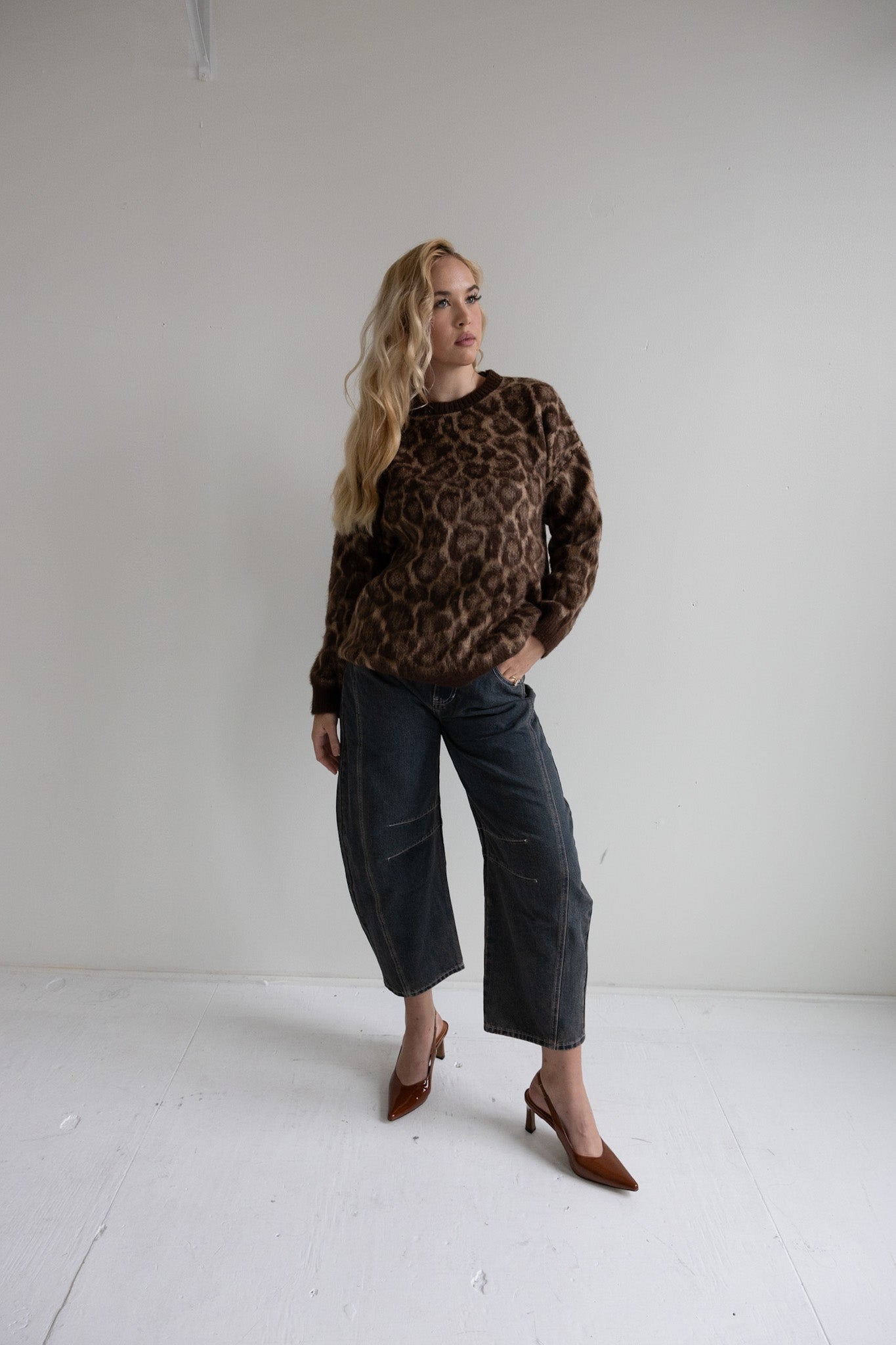 Leopard Print Knit Sweater