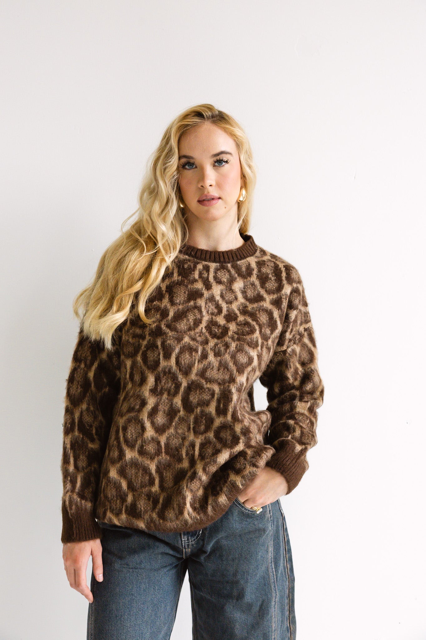 Leopard Print Knit Sweater