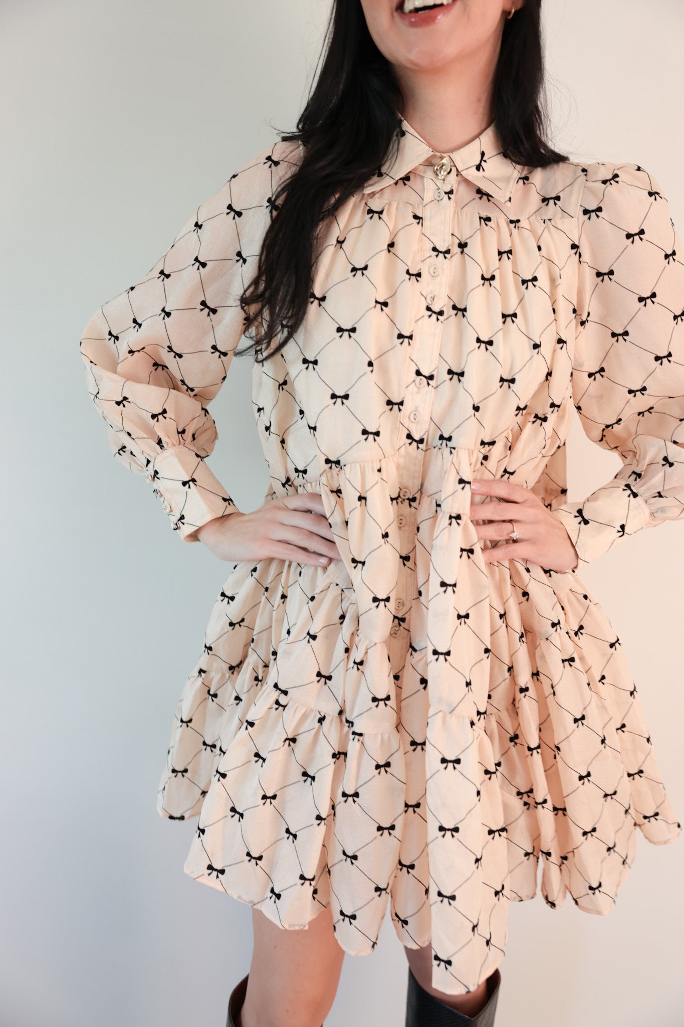 Bow-Tied Bliss Smock Dress