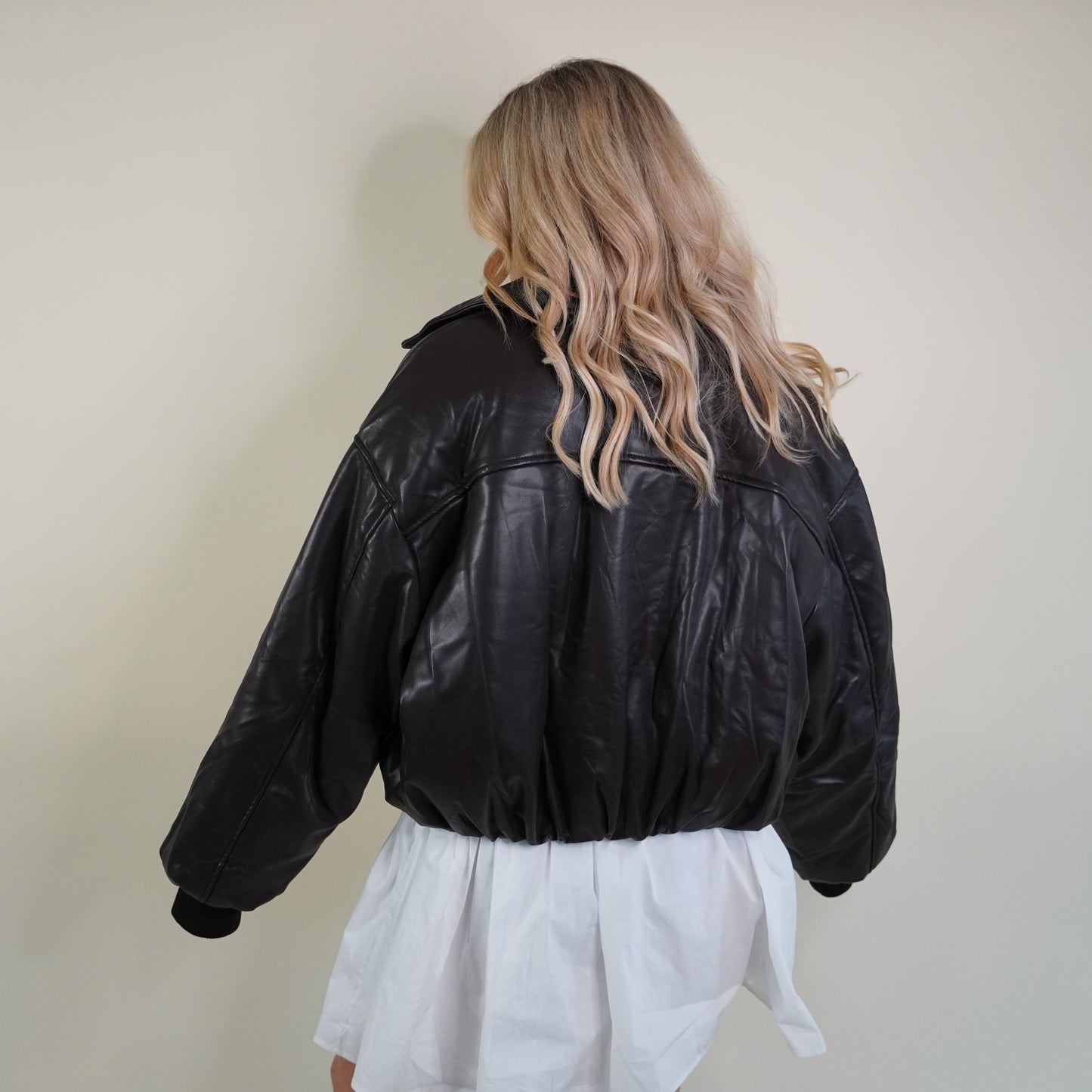 The Luxe Leather Bomber Jacket