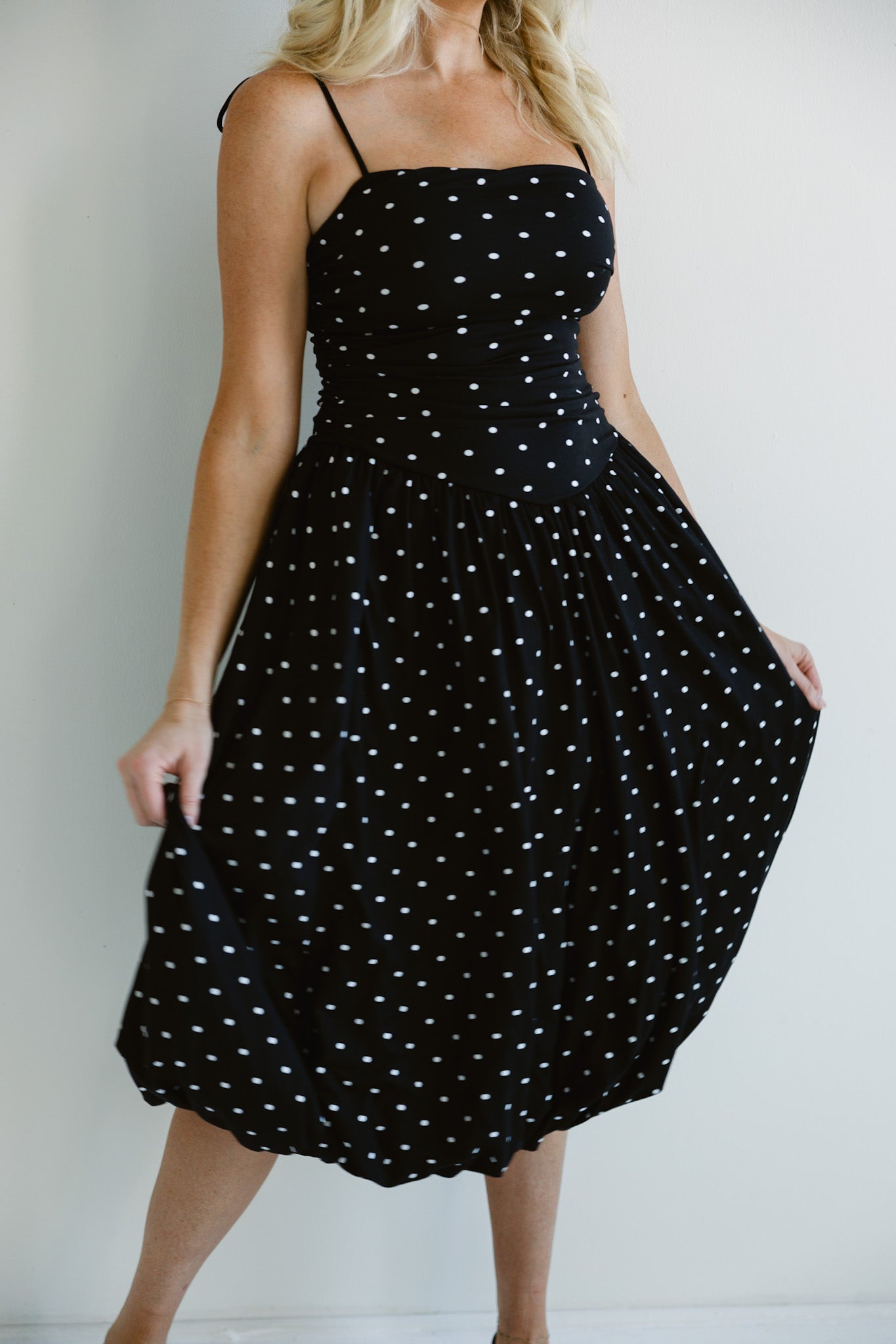 Starry Night Polka Dot Midi Dress