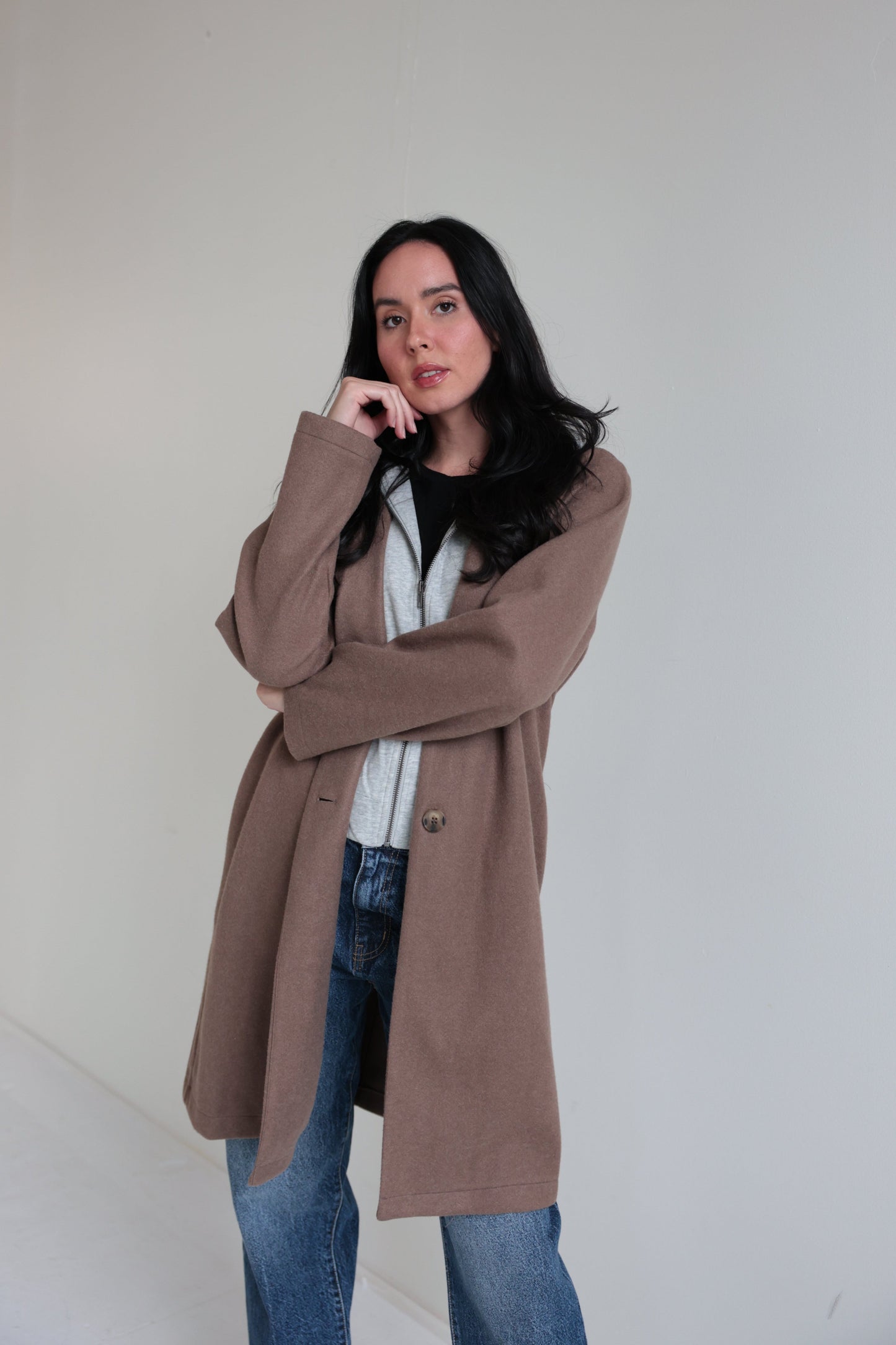 Two-in-One Layered Hoodie Coat