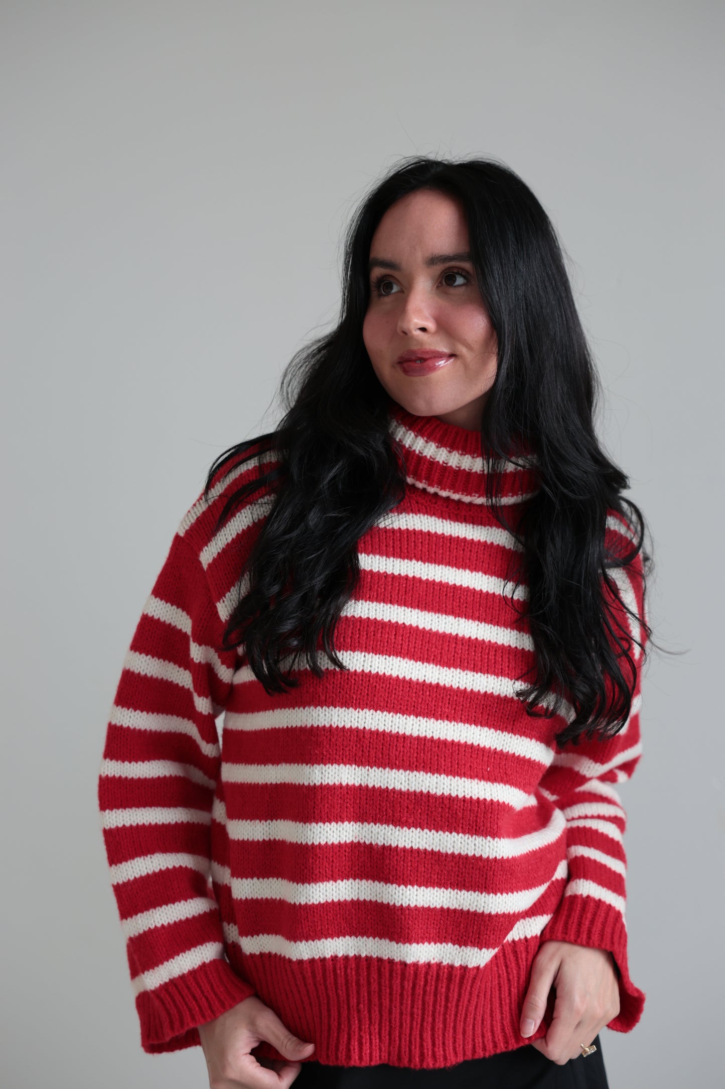 Striped Turtleneck Sweater