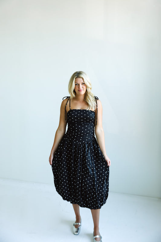 Starry Night Polka Dot Midi Dress