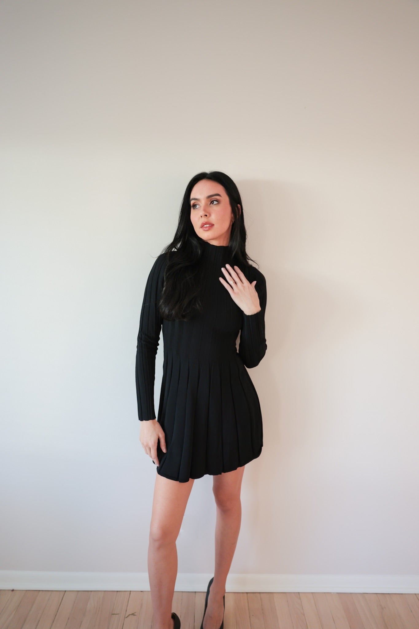 The Classic Black Turtleneck Dress