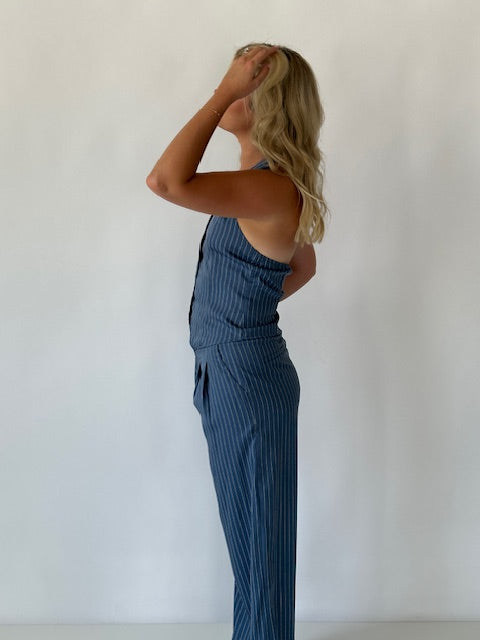 Pinstripe Halter Vest