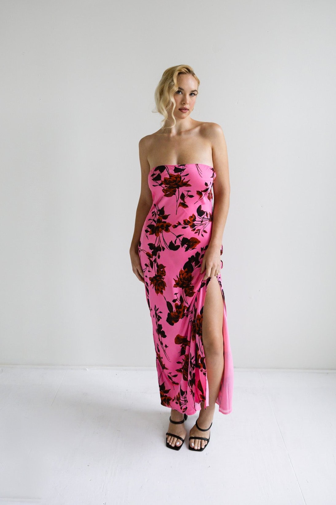 Blossom Strapless Floral Maxi Dress